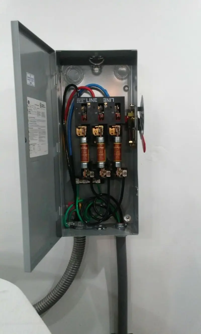 Three-phase disconnect switch installed for Electrical Wiring & Rewiring in Shelter Island